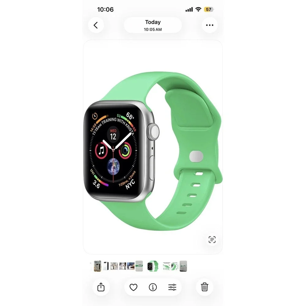 Sport Band Compatible with Apple Watch Bands 42mm 44mm 45mm S/N, Bright Green